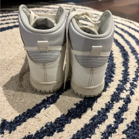 Nike Dunk White and Light Gray High-Tops - Picture 4 of 5